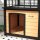 Hundehütte mit Dachterrasse, wetterfest, Holz, 121x77x78cm, Schwarz/Gelb