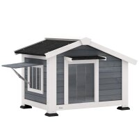 Hundehütte wetterfestes Hundehaus aus Holz mit...