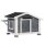 Hundehütte wetterfestes Hundehaus aus Holz mit herausnehmbarem Boden Asphaltdach öffnendem Fenster 98x76x69,5 cm Grau