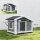 Hundehütte wetterfestes Hundehaus aus Holz mit herausnehmbarem Boden Asphaltdach öffnendem Fenster 98x76x69,5 cm Grau