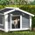 Hundehütte wetterfestes Hundehaus aus Holz mit herausnehmbarem Boden Asphaltdach öffnendem Fenster 98x76x69,5 cm Grau