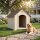 Hundehütte wetterfestes Hundehaus 88 x 79 x 89 cm Erhöhte Hundehöhle mit aufklappbarem Asphaltdach, Bodenankern