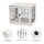 Transportbox für Hunde 58,5 cm x 81 cm x 66 cm Türen, MDF-Holz Eisen, 58, 5 cm x 81 cm x 66 cm, Weiß