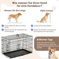 Hundebox, Transportbox, Drahtbox, herausnehmbare Bodenwanne, Schwarz