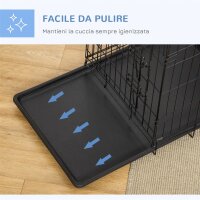 Hundebox, Transportbox, Drahtbox, herausnehmbare Bodenwanne, Schwarz