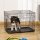 Hundebox, Transportbox, Drahtbox, herausnehmbare Bodenwanne, Schwarz