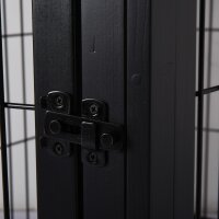 Transportbox für Hunde 58,5 cm x 81 cm x 66 cm Türen, MDF-Holz Eisen, 58, 5 cm x 81 cm x 66 cm, Schwarz