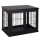 Transportbox für Hunde 58,5 cm x 81 cm x 66 cm Türen, MDF-Holz Eisen, 58, 5 cm x 81 cm x 66 cm, Schwarz