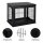 Transportbox für Hunde 58,5 cm x 81 cm x 66 cm Türen, MDF-Holz Eisen, 58, 5 cm x 81 cm x 66 cm, Schwarz