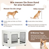 Hundebox, inkl, weicher Matte, 2 Türen, 2 Türen, verriegelbar, Stahl, Weiß, 94 x 60 x 71,5 cm