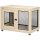 Hundebox Hundekäfig, Modernes Design, verriegelbar, 2 Türen, 94 cm x 60 cm x 71,5 cm, Natur + Schwarz