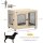 Hundebox Hundekäfig, Modernes Design, verriegelbar, 2 Türen, 94 cm x 60 cm x 71,5 cm, Natur + Schwarz
