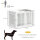 Hundekäfig mit 2 Türen, Hundebox, verriegelbar, Stahlgitter, 80 cm x 50 cm x 56,5 cm, Weiß + Silber