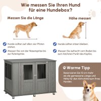 Hundebox, 2 Türen, inkl, Verriegelung,116 cm x 60 cm x 87 cm, Grau