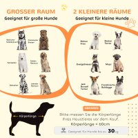 Hundekäfig mit 2 Türen, Hundebox, Transportbox für Hunde, rustikales Design, verriegelbar, Grau