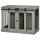 Hundekäfig mit 2 Türen, Hundebox, Transportbox für Hunde, rustikales Design, verriegelbar, Grau