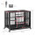Hundebox Hundekäfig, inkl, Bodenwanne, Verriegelung, Universalrollen, 94 cm x 58 cm x 78 cm, Schwarz