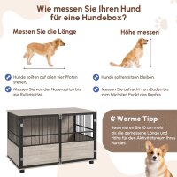 Hundebox, robust & stilvoll, 100x60x68cm, Walnussholz-Finish & Schwarz