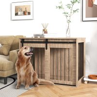 Hundebox Hundekäfig, Verriegelbar, Holzoptik,...