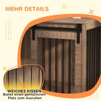 Hundebox Hundekäfig, Verriegelbar, Holzoptik, rustikales Design, 98 cm x 58 cm x 61 cm, Walnuss + Schwarz