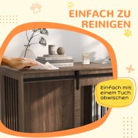 Hundebox Hundekäfig, Verriegelbar, Holzoptik, rustikales Design, 98 cm x 58 cm x 61 cm, Walnuss + Schwarz