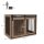 Hundebox Hundekäfig, Verriegelbar, Holzoptik, rustikales Design, 98 cm x 58 cm x 61 cm, Walnuss + Schwarz