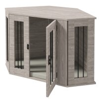 Hundebox, Hundekäfig, Eckdesign, inkl, Verriegelung, 1 Liegekissen, 104 x 55 x 63 cm, Braun