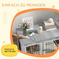Hundekäfig Hundebox waschbares Polster, 2 Verriegelungen, 90 cm x 58 cm x 65 cm, Grau