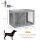 Hundekäfig Hundebox Hundetransportbox,  2 Türen, verriegelbar, Stahlgitter, 80 cm x 50 cm x 56,5 cm, Grau