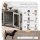 Hundebox mit Liegekissen, bis 20kg/50cm Körperlänge, Metall, 80x56x63cm, Grau/Holzdekor