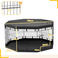 Welpenauslauf, 76 cm hoch/ca, 2,5 m², 8 Paneele, Bodenplane, Kombi-Dachplane