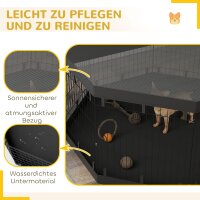 Welpenauslauf, 76 cm hoch/ca, 2,5 m², 8 Paneele, Bodenplane, Kombi-Dachplane