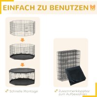 Welpenauslauf, 76 cm hoch/ca, 2,5 m², 8 Paneele, Bodenplane, Kombi-Dachplane