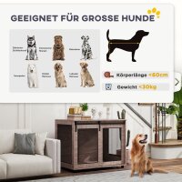 Hundebox, Transportbox für Hunde, Rückzugsbox für Haustiere, verschließbare Türen, 98 x 60 x 78 cm, Hellbraun