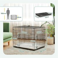 Hundekäfig klappbar Hundebox mit 2 Türen, Transportkäfig mit ausziehbare Bodenschale Kissen 75 x 48,5 x 53 cm Schwarz