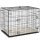 Hundekäfig klappbar Hundebox mit 2 Türen, Transportkäfig mit ausziehbare Bodenschale Kissen 75 x 48,5 x 53 cm Schwarz