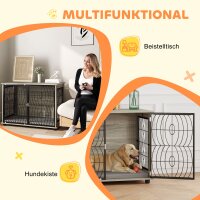Hundebox, Hundekiste, Verschließbare Aufenthaltsbox für große Hunde, Grau