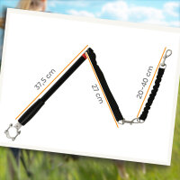 Hundeleine fürs Fahrrad, elastisches Seil, Stahlrohr, 124 cm, Schwarz