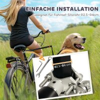Hundeleine fürs Fahrrad, elastisches Seil, Stahlrohr, 124 cm, Schwarz