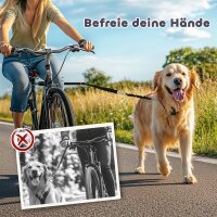 Hundeleine fürs Fahrrad, elastisches Seil, Stahlrohr, 124 cm, Schwarz