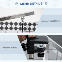 Trimmtisch für Hunde Hundepflegetisch klappbar, Haustierpflegetisch mit höhenverstellbarem Galgen, Schlingen, rutschfest Oberfläche, Schertisch bis 150 kg, 91,5 x 61,5 x 76 cm, Schwarz
