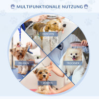 Hundepflegetisch Höhenverstellbar Tierpflegetisch Klappbar Hunde Pflegetisch Hundefriseur Tisch Schertisch Trimmtisch mit Unterkorb für Hunde Katzen bis zu 100 kg Blau
