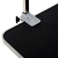 Trimmtisch für Hunde Hundepflegetisch klappbar, Haustierpflegetisch mit höhenverstellbarem Galgen, Schlingen, Netzkorb, Schertisch bis 150 kg, 90 x 60 x 75 cm, Schwarz