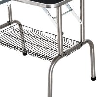Trimmtisch für Hunde Hundepflegetisch klappbar, Haustierpflegetisch mit höhenverstellbarem Galgen, Schlingen, Netzkorb, Schertisch bis 150 kg, 90 x 60 x 75 cm, Schwarz