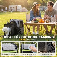 Hundebox erweiterbar Transportbox Hund mit 5 Taschen reflektierendem Streifen für Hunde bis 10 kg 33,5x28x42cm Hellgrau