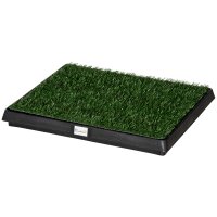 Hundetoilette mit Gras 63 x 51 cm Hundeklo Waschbar Welpentoilette Welpenklo mit herausnehmbarer Schublade, Trainingsunterlage für Kleine Hunde Große Hunde
