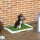 Hundetoilette Welpentoilette Hundeklo, 2 Lagen, Kunstrasen, wiederverwendbar, 63 x 48,5 x 6 cm, Grün + Weiß