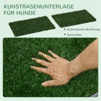 Hundetoilette mit Kunstrasen, Drainagelöcher, auslaufsicher, 67x41x3,5cm, Grün