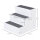 Hundetreppe 3 Stufen Katzentreppe Haustiertreppe Hundetreppe für Hunde und Katzen Tiertreppe Einstiegshilfe mit Teppich Stauraum für Sofa Bett Tannenholz Weiß 40,5 x 44,5 x 38 cm