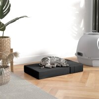 Haustiertreppe Tierunterlage 2 Stufen Klappbar Hundetreppe Treppe Unterlage für Katzen und Hunde Schwarz L45 x B39 x H20 cm
